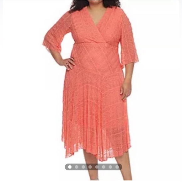 Coral and lace dress. NWT - Picture 1 of 7